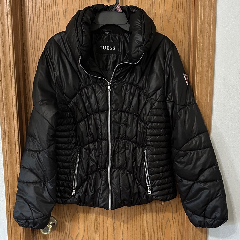 GUESS Women's Quilted Black Puffer Jacket